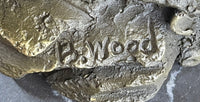 Fierce Native American Indian Woman Signed B.Wood LostWax Bronze