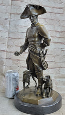 Frederick the Great of Prussia w/ Dogs Bronze 16" x 8.5"
