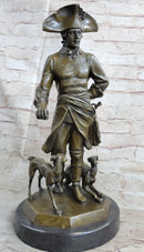 Frederick the Great of Prussia w/ Dogs Bronze 16" x 8.5"