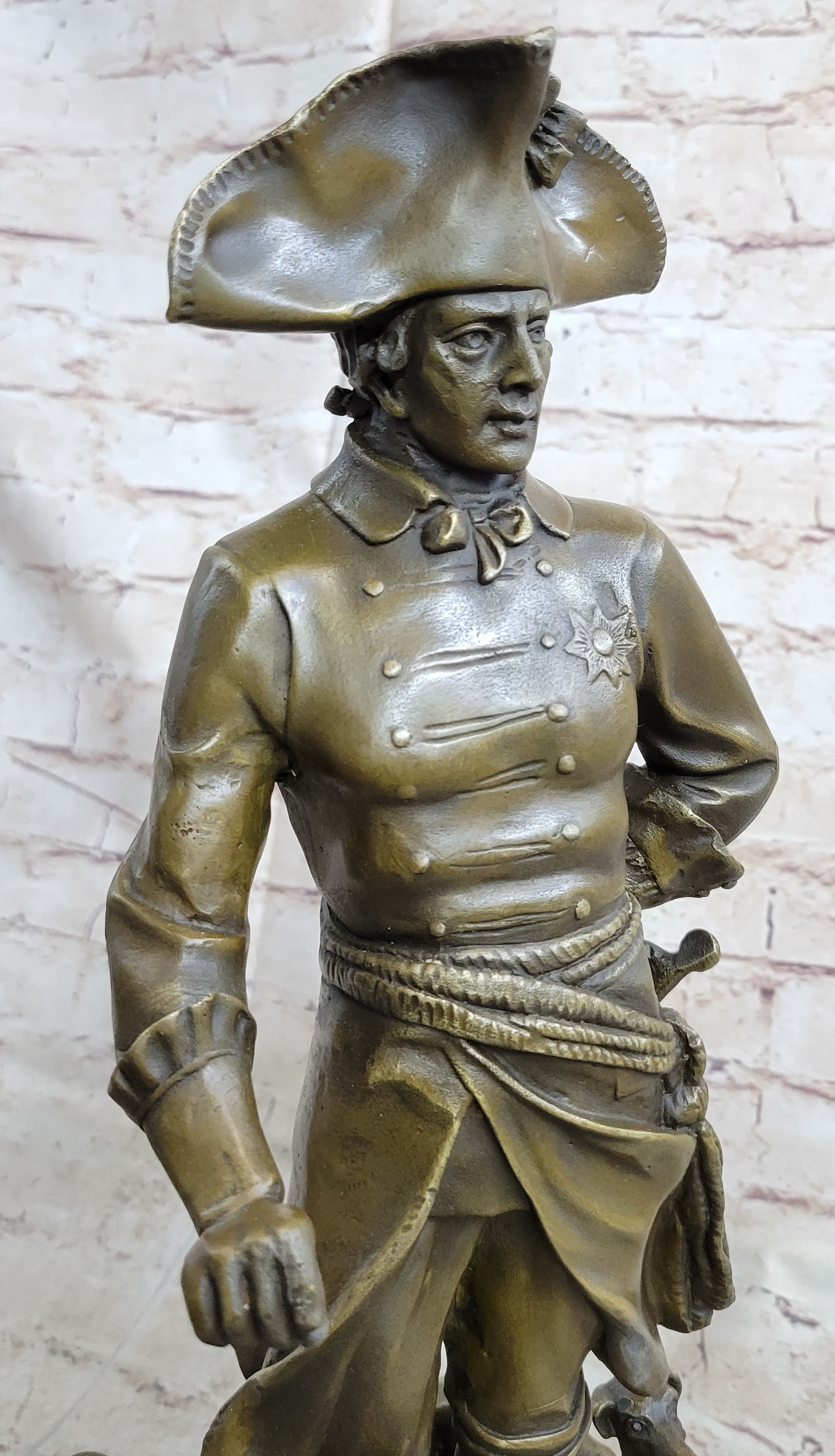 Frederick the Great of Prussia w/ Dogs Bronze 16" x 8.5"