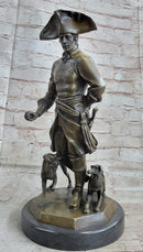 Frederick the Great of Prussia w/ Dogs Bronze 16" x 8.5"