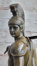 Art Deco Odysseus Roman Warrior Bronze Sculpture Marble Base