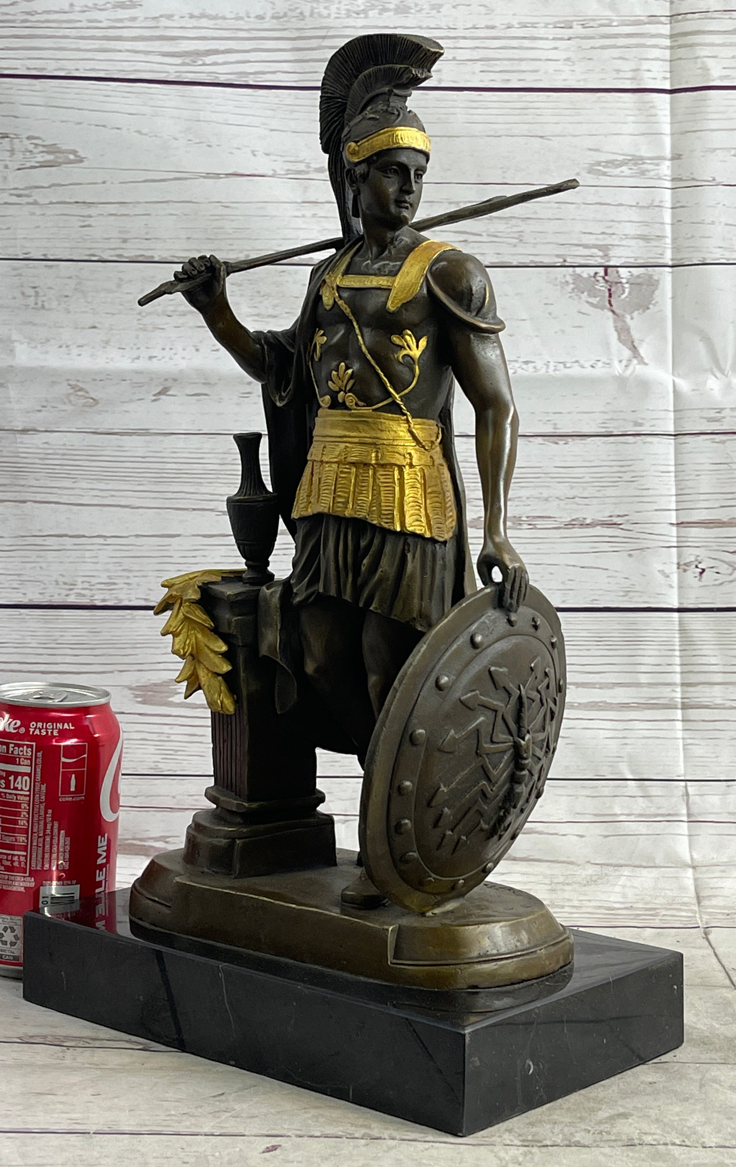 ODYSSEUS Greek Warrior Roman Signed Bronze Art Sculpture Statue 16" x 9.5"