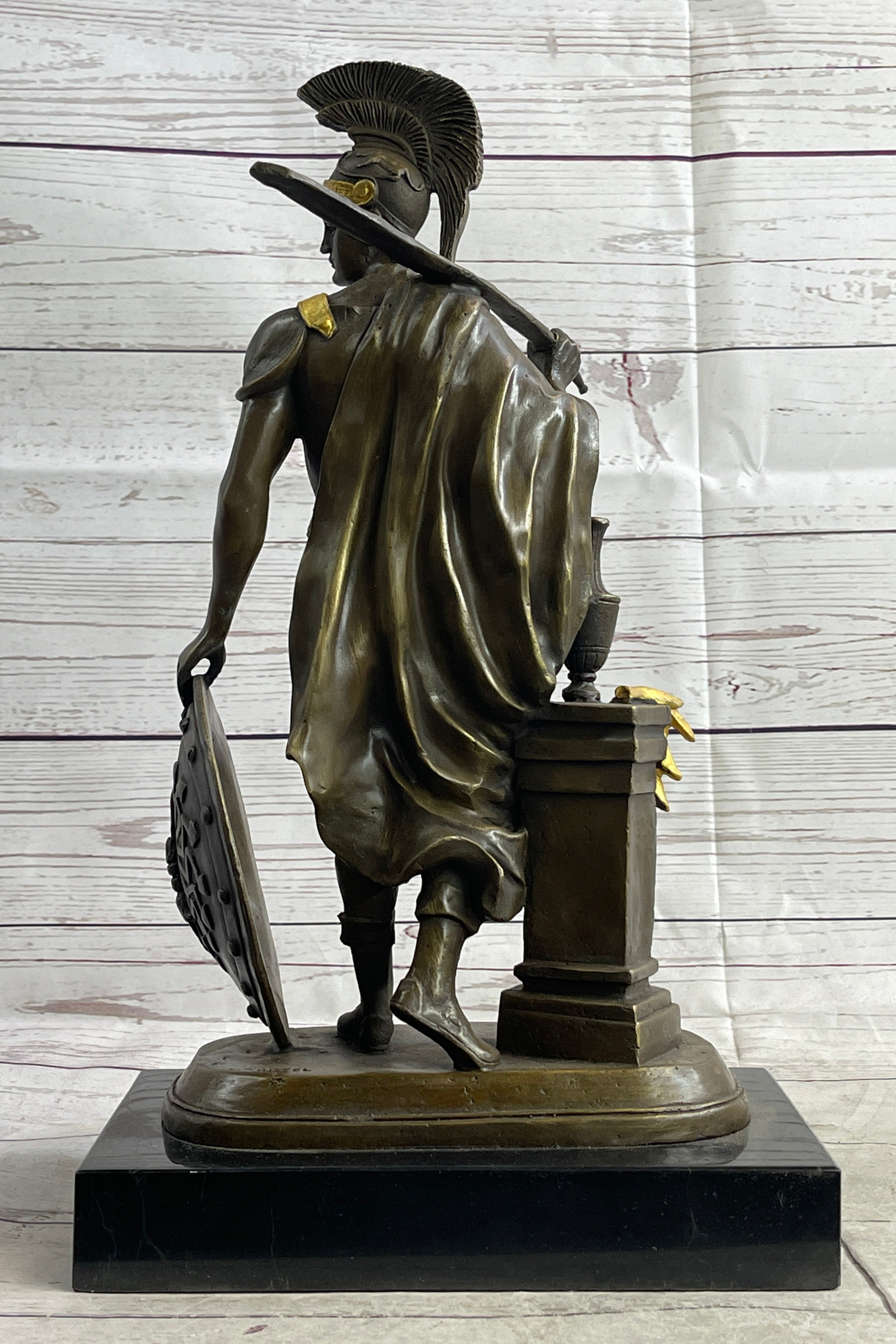 ODYSSEUS Greek Warrior Roman Signed Bronze Art Sculpture Statue 16" x 9.5"