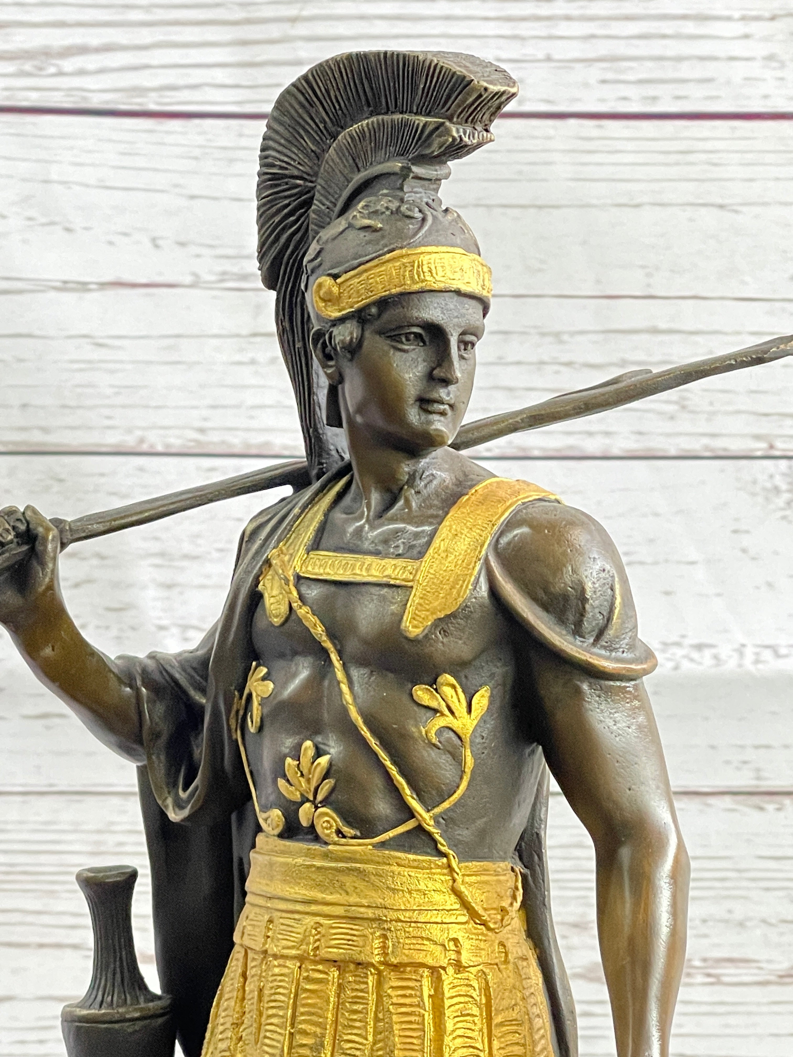 ODYSSEUS Greek Warrior Roman Signed Bronze Art Sculpture Statue 16" x 9.5"
