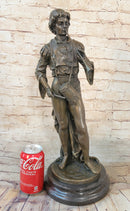 French Civil War Drummer Trumpeter Bronze Sculpture Art