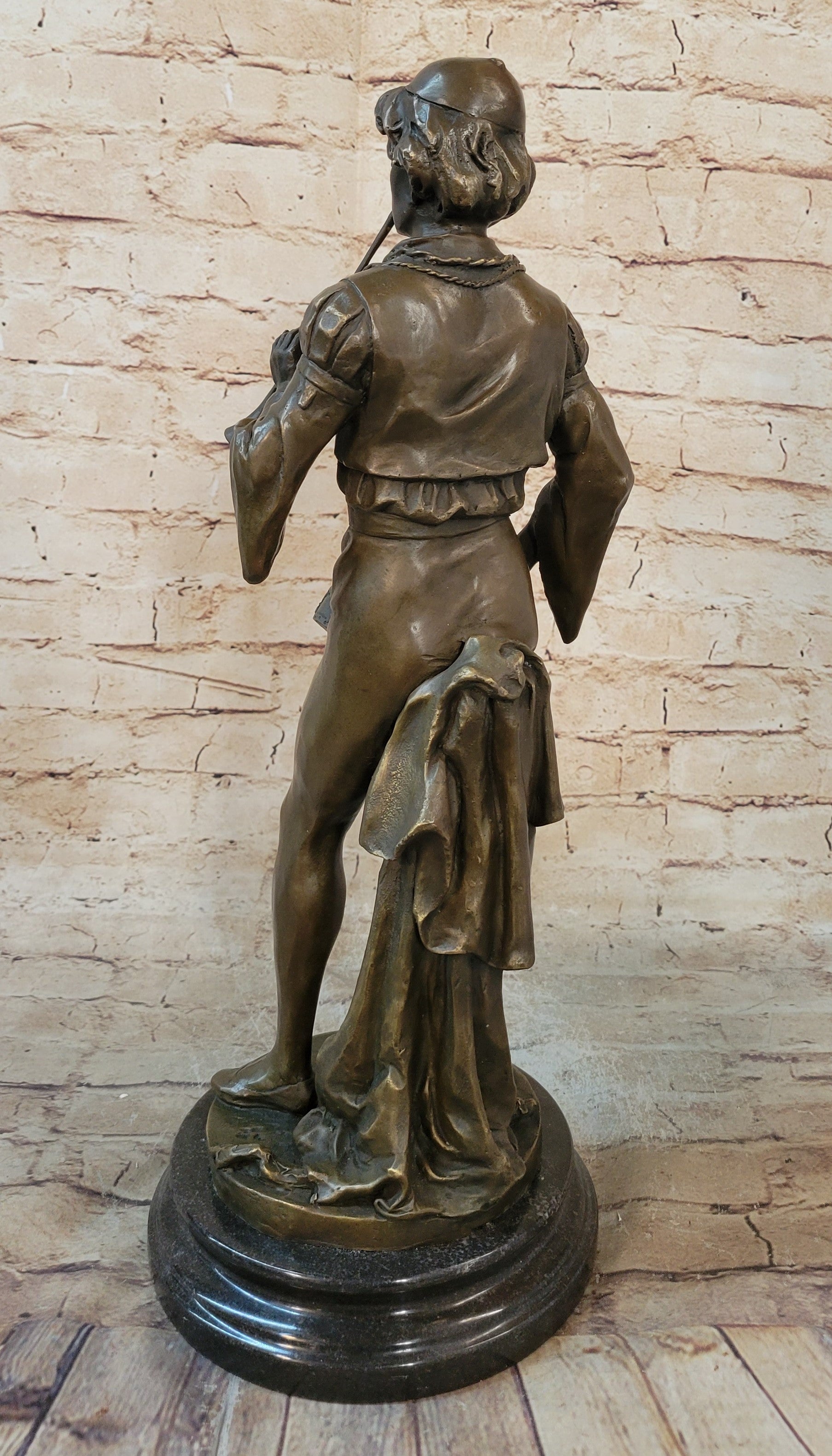 French Civil War Drummer Trumpeter Bronze Sculpture Art