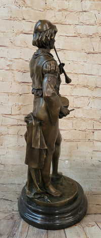 French Civil War Drummer Trumpeter Bronze Sculpture Art