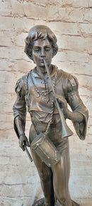 French Civil War Drummer Trumpeter Bronze Sculpture Art