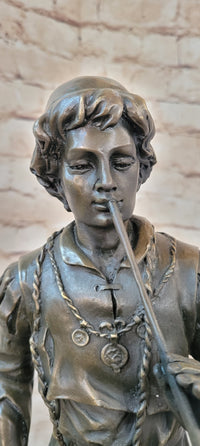 French Civil War Drummer Trumpeter Bronze Sculpture Art