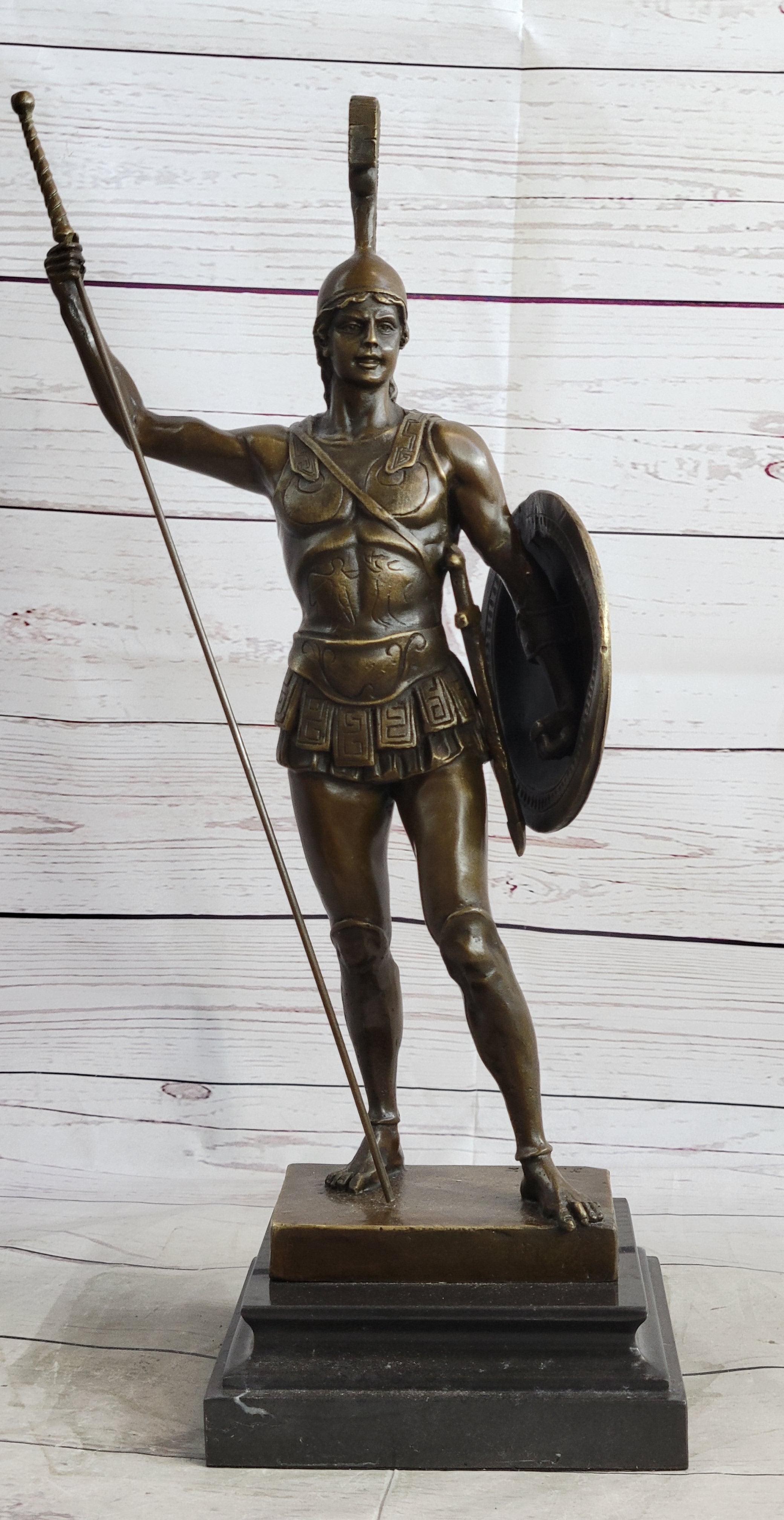 Achilles Warrior Bronze Sculpture by Johannes Gotz