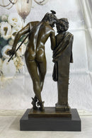 A Secret from on High after Hyppolite Moulin Mercury Hermes Bronze Statue Sculpture 17" x 10"