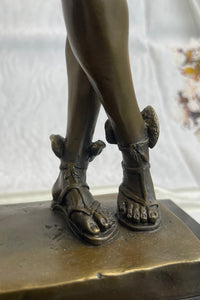 A Secret from on High after Hyppolite Moulin Mercury Hermes Bronze Statue Sculpture 17" x 10"