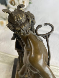 A Secret from on High after Hyppolite Moulin Mercury Hermes Bronze Statue Sculpture 17" x 10"