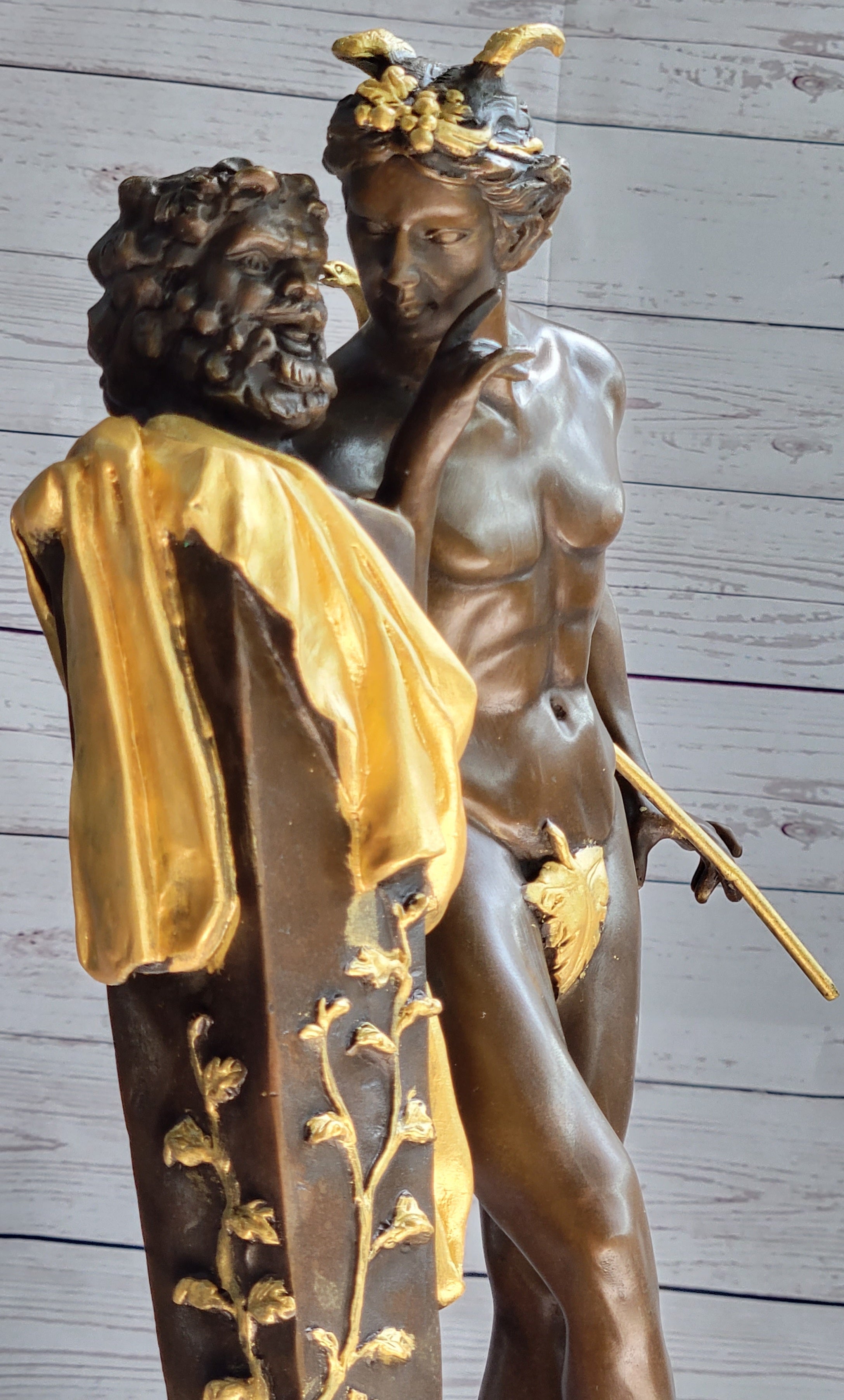A Secret from on High after Hyppolite Moulin Mercury Hermes Bronze Statue Sculpture Gold 17" x 10"
