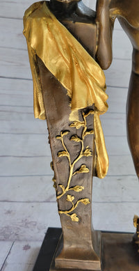 A Secret from on High after Hyppolite Moulin Mercury Hermes Bronze Statue Sculpture Gold 17" x 10"