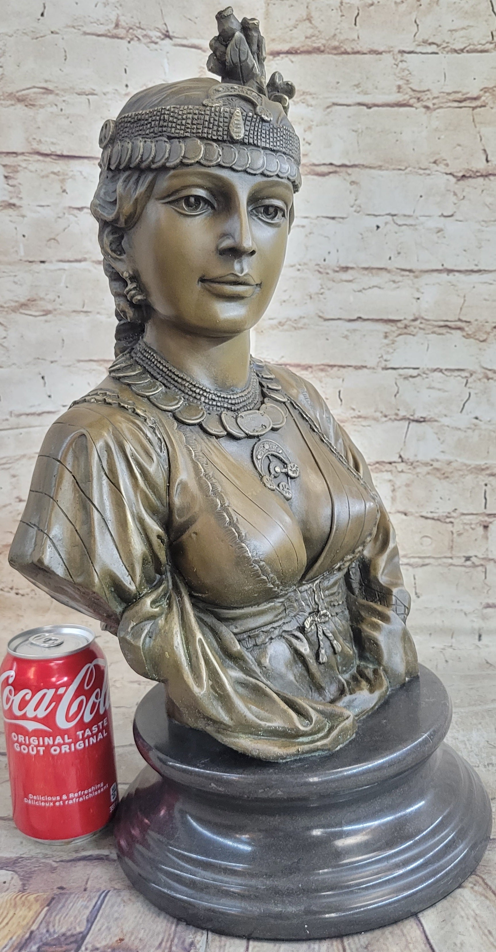 Pocahontas Bronze Bust 19" x 11"