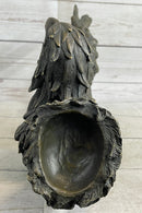 Native American Warrior With Eagle Headdress Bronze Sculpture