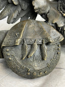Native American Warrior With Eagle Headdress Bronze Sculpture