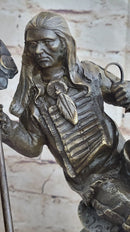 American Indian Chief Riding Horse Bronze Sculpture