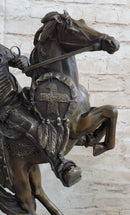 American Indian Chief Riding Horse Bronze Sculpture