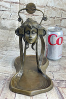 Art Deco Art Nouveau Austria Bronze Nude Lady Card Jewelry Trinket Tray Ashtray