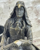 Native American Indian Man in Canoe Bronze 7" x 10"