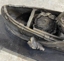 Native American Indian Man in Canoe Bronze 7" x 10"