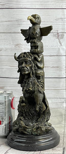 Native American Indian Totem Pole Bronze Sculpture by Milo