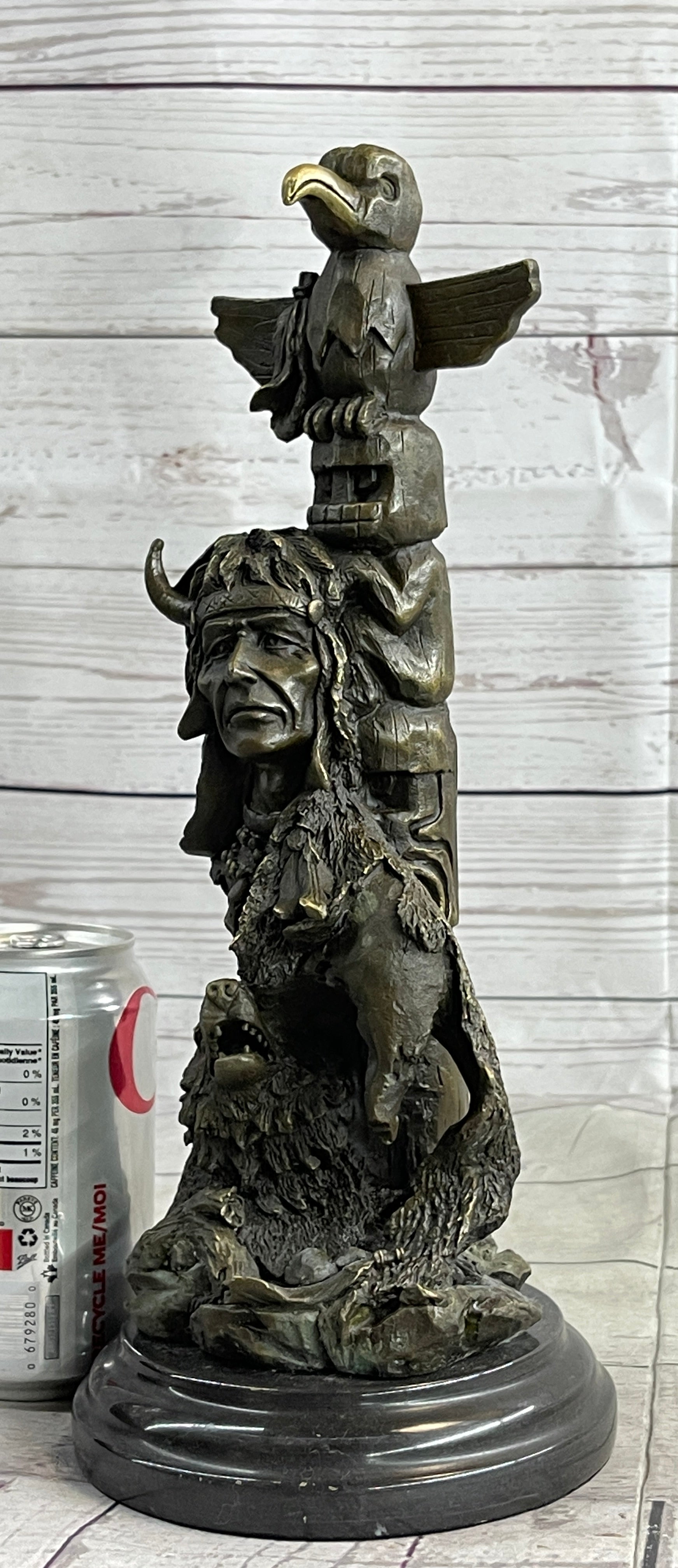 Native American Indian Totem Pole Bronze Sculpture by Milo