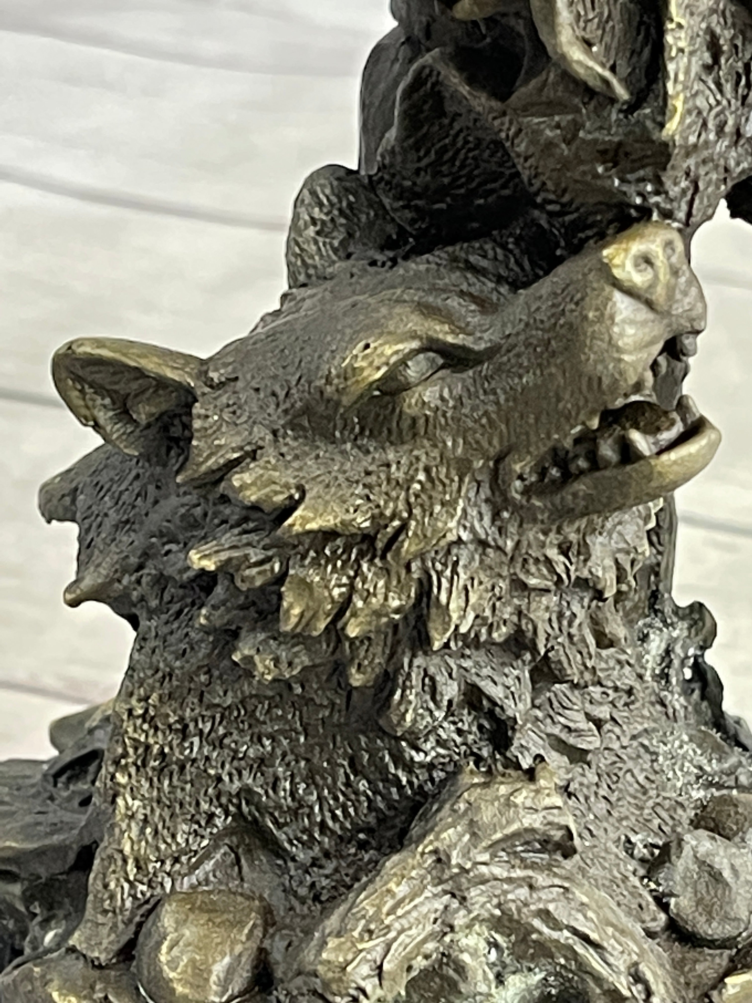 Native American Indian Totem Pole Bronze Sculpture by Milo