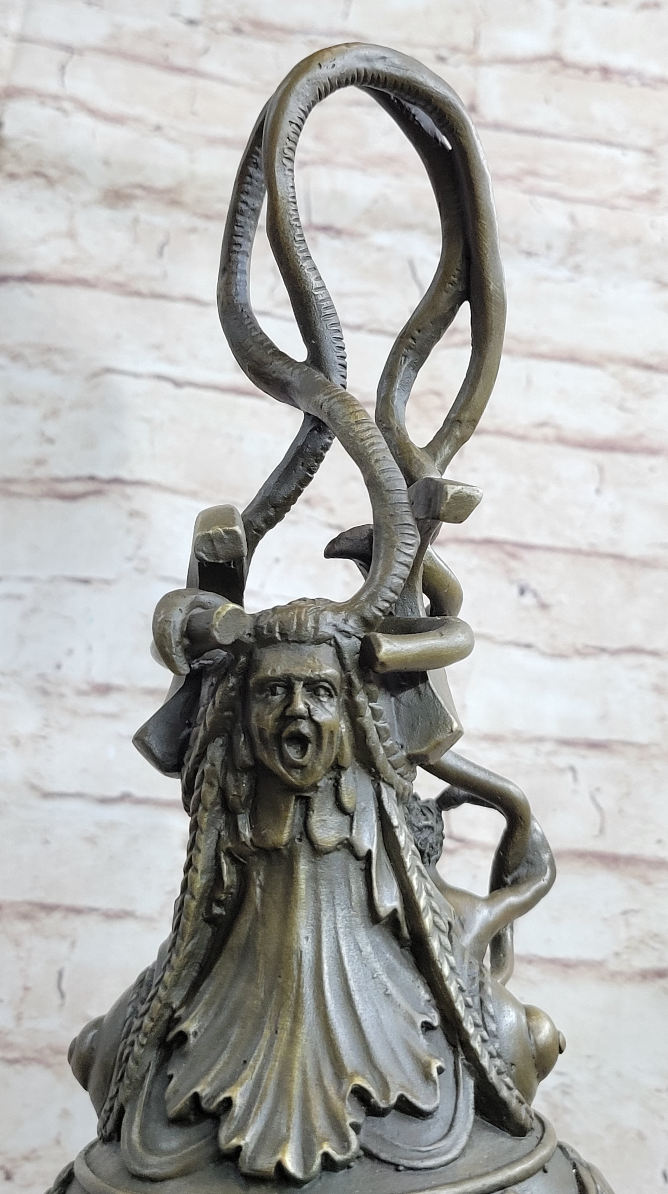 Greek Ancient Mythology Vintage Vase Urn Bronze Sculpture