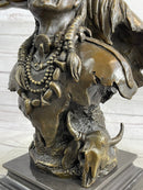 Native American Man & Horse Bronze Bust 14" x 10"