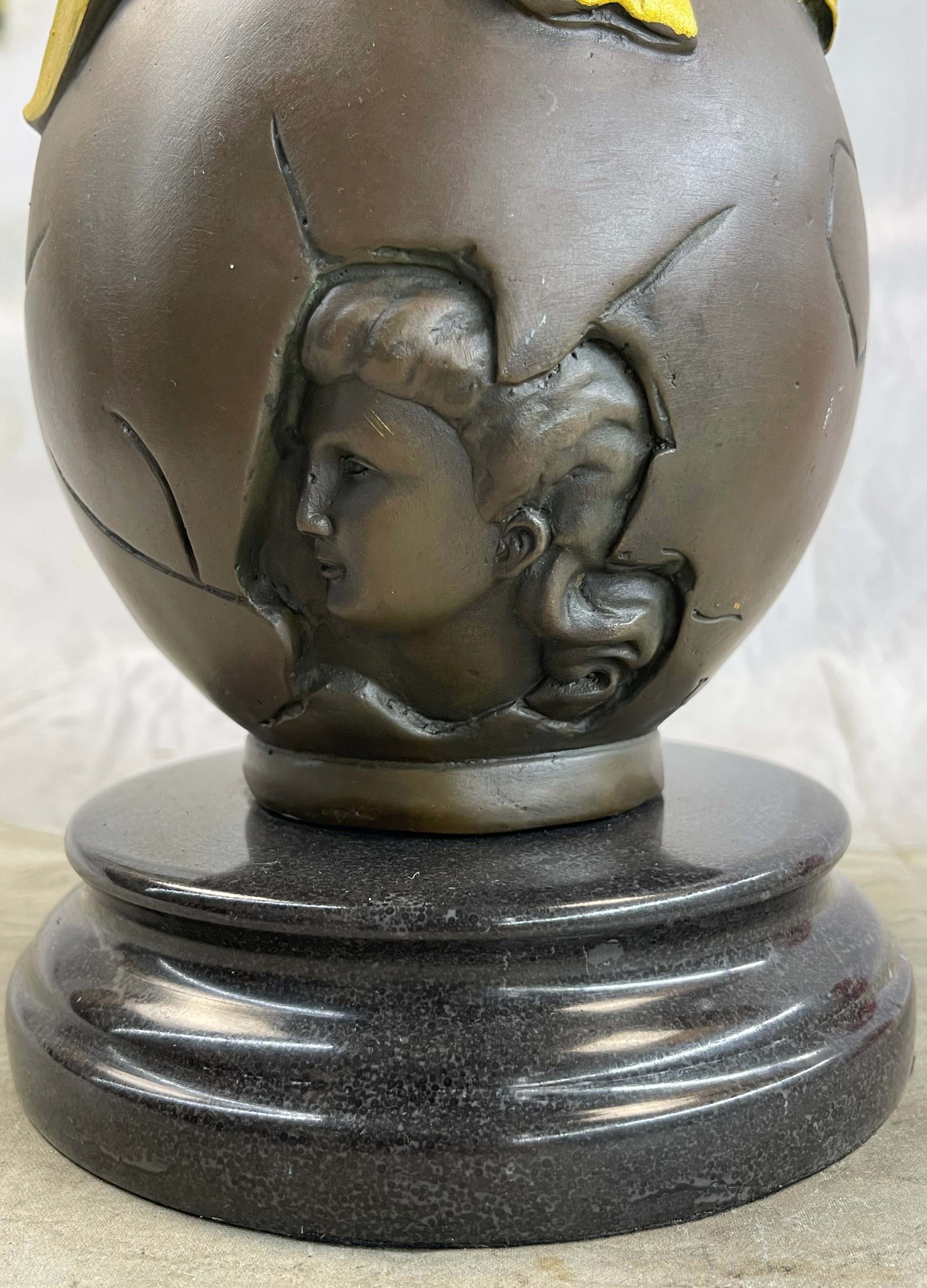 Art Deco/Nouveau Portrait of a Girl Bronze Sculpture