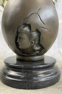 Art Deco/Nouveau Portrait of a Girl Bronze Sculpture