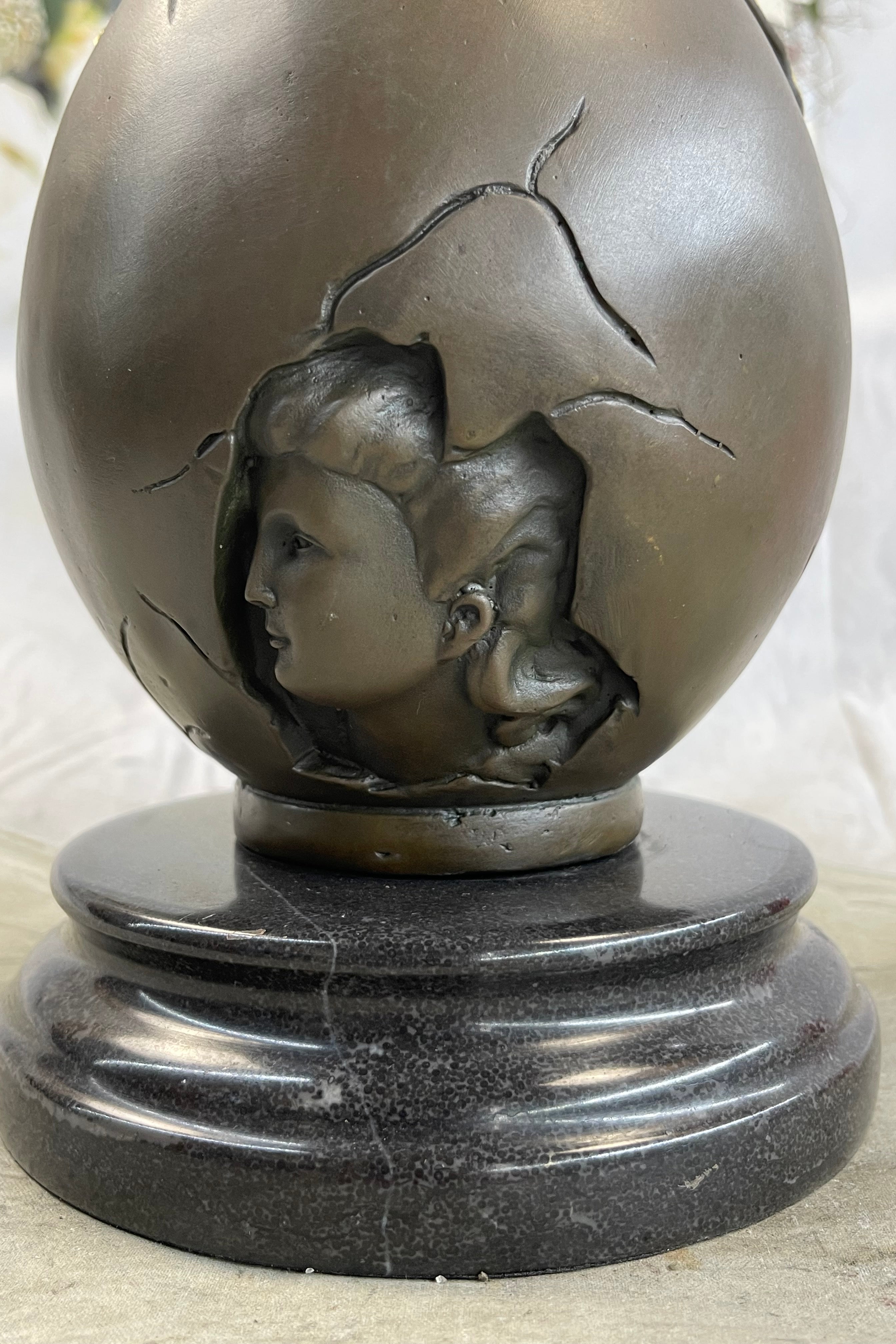 Art Deco/Nouveau Portrait of a Girl Bronze Sculpture