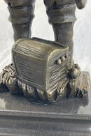 Pirate With Treasure Chest and Sword Bronze Sculpture 14" x 5"