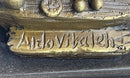 Pirate With Treasure Chest and Sword Bronze Sculpture 14" x 5"