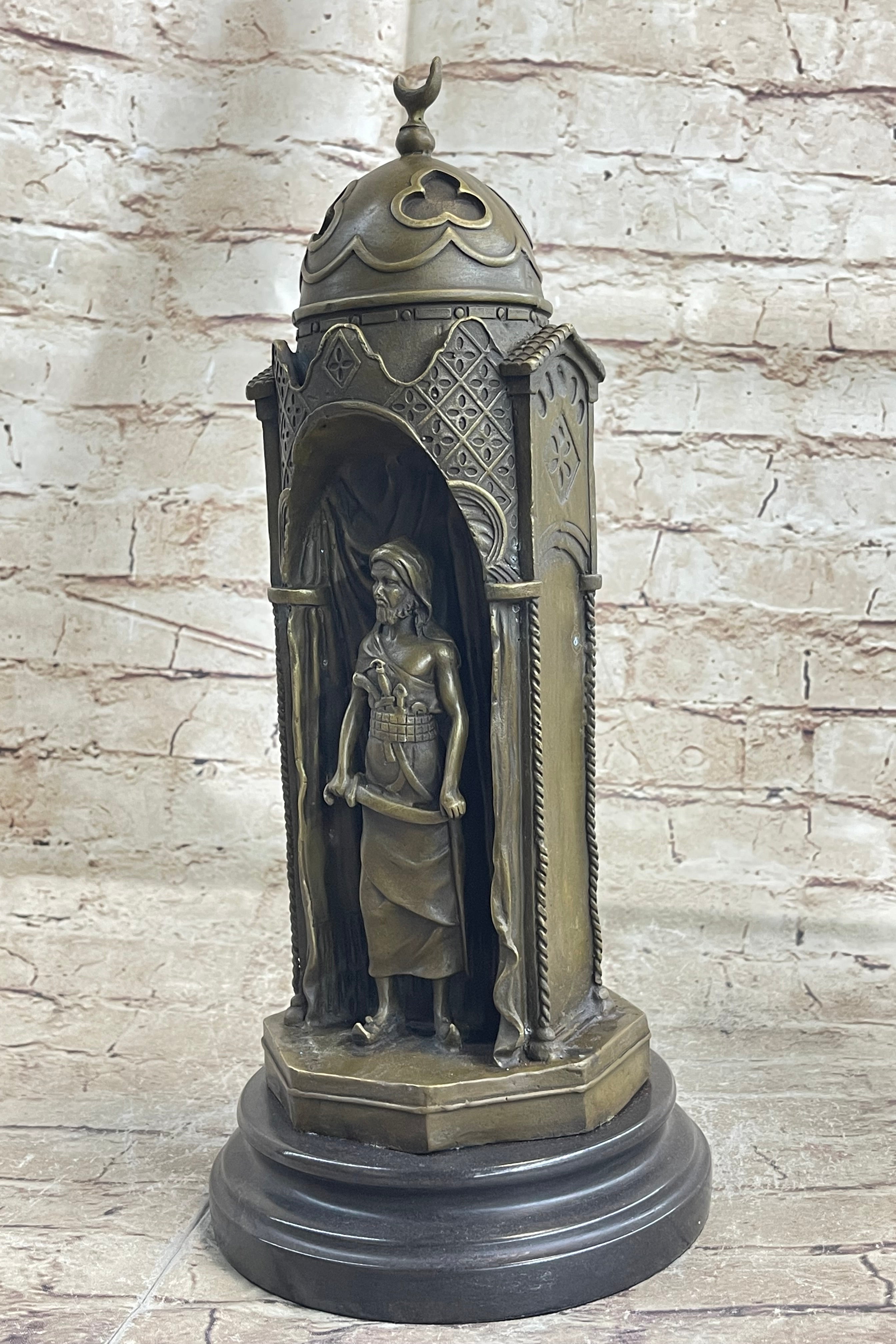 Peeping Ali Ottoman Turkish Arab Harem Warrior & Nude Female Figure Bronze Sculpture