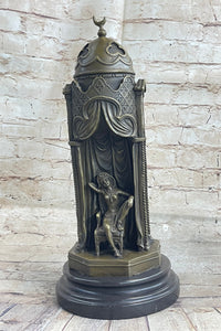 Peeping Ali Ottoman Turkish Arab Harem Warrior & Nude Female Figure Bronze Sculpture