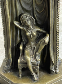 Peeping Ali Ottoman Turkish Arab Harem Warrior & Nude Female Figure Bronze Sculpture