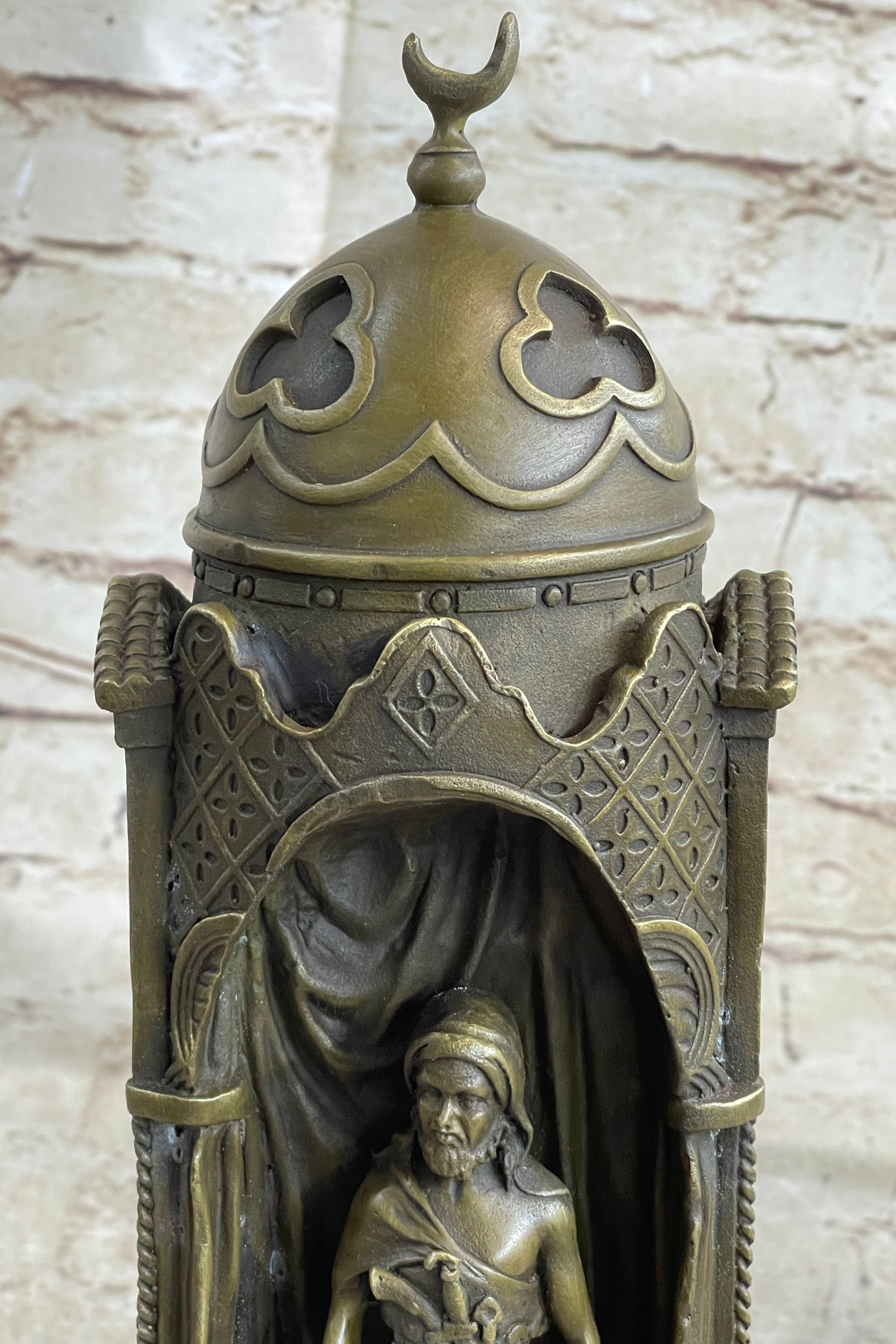 Peeping Ali Ottoman Turkish Arab Harem Warrior & Nude Female Figure Bronze Sculpture