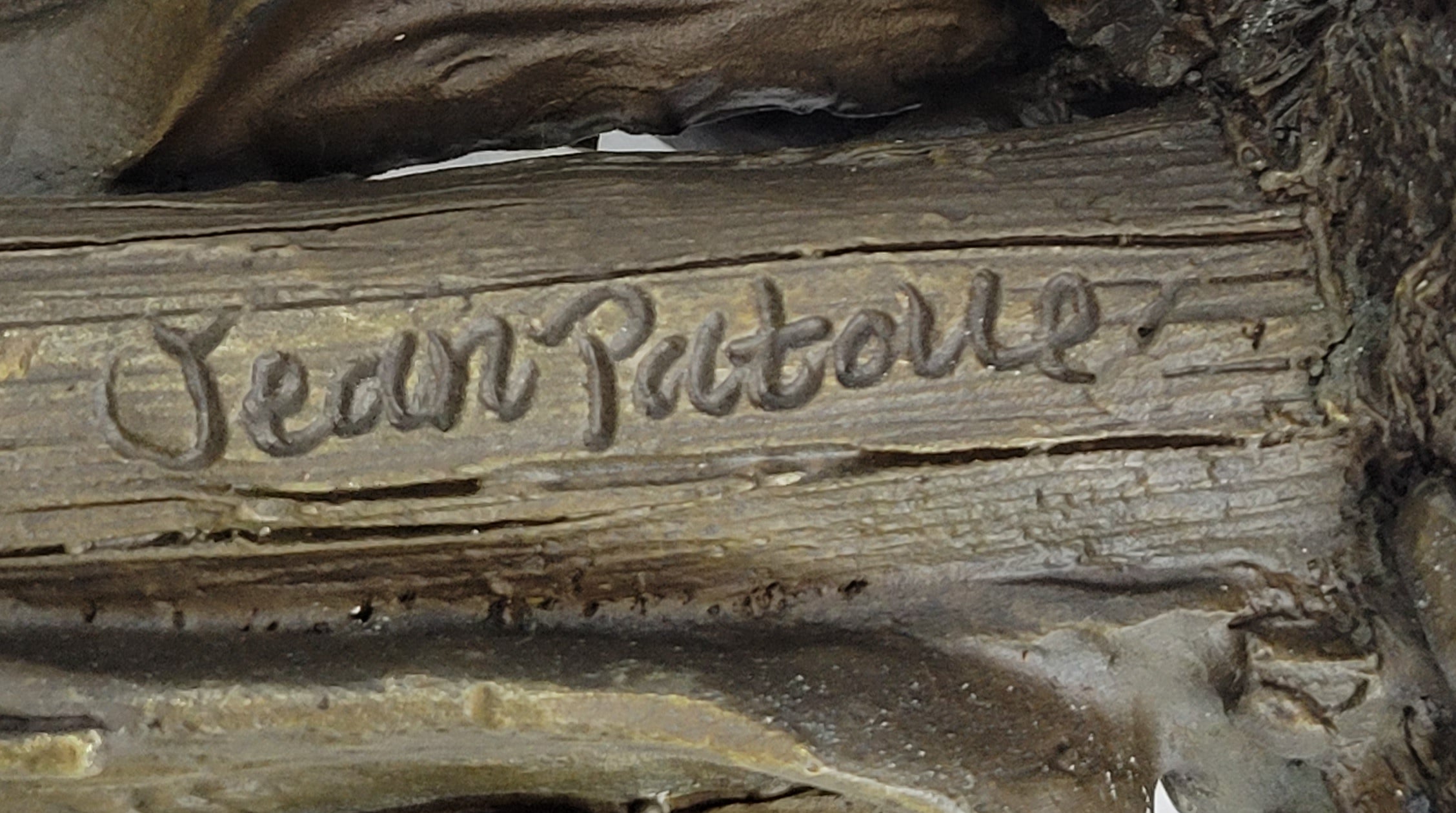 Signed Patoue Cowboy with Rope Bronze Sculpture