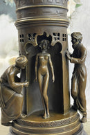 Oriental Peeping Ali Bronze Sculpture Harem Arab Men Nude Female by Bergman 15" x 6"