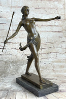 Hippolyta Amazon Warrior Queen Bronze Statue Sculpture Nude Figure on Marble Base