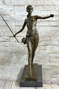 Hippolyta Amazon Warrior Queen Bronze Statue Sculpture Nude Figure on Marble Base