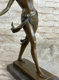 Hippolyta Amazon Warrior Queen Bronze Statue Sculpture Nude Figure on Marble Base