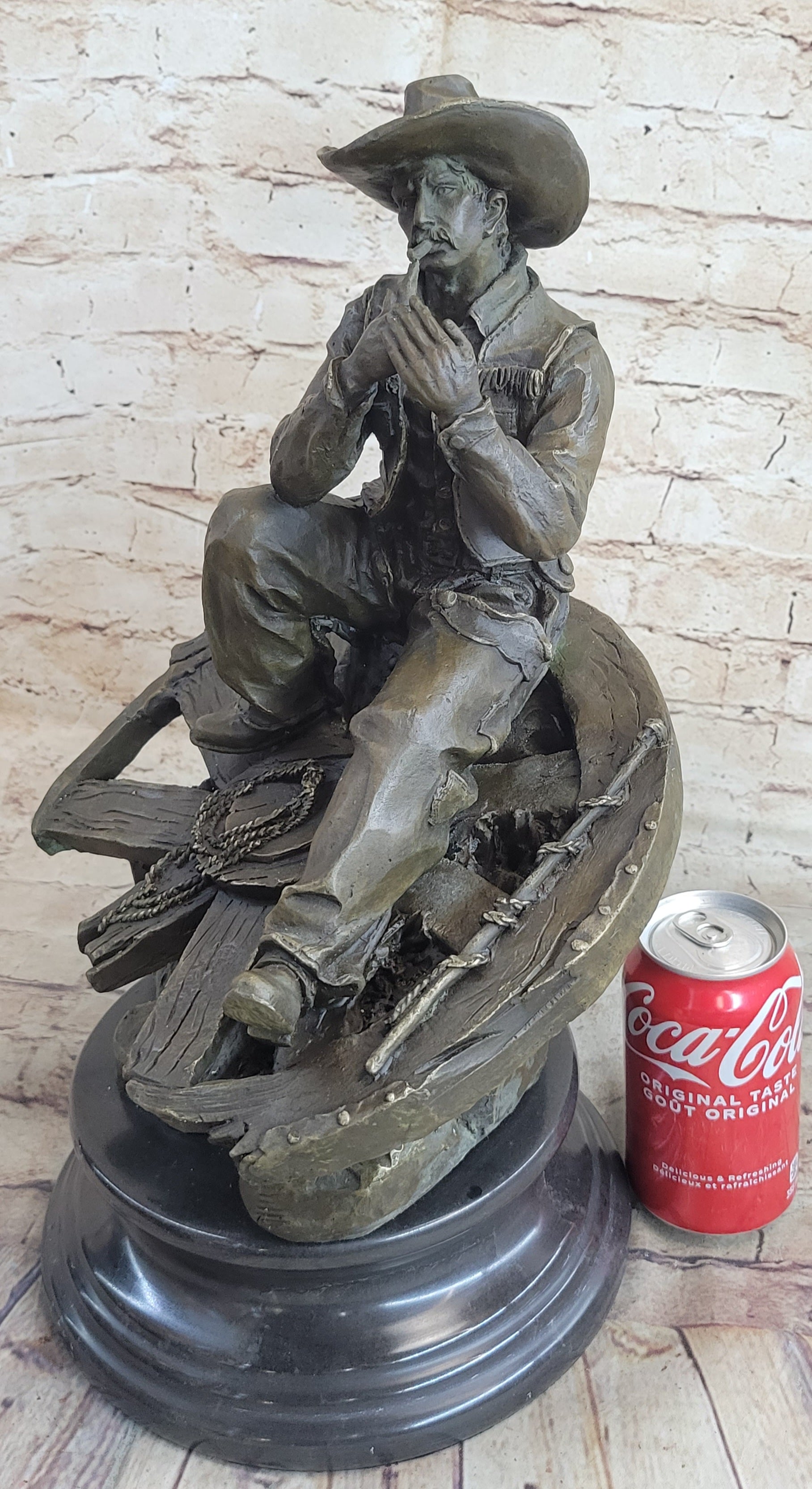 Extra Large Lonely Cowboy Western Art Bronze Sculpture