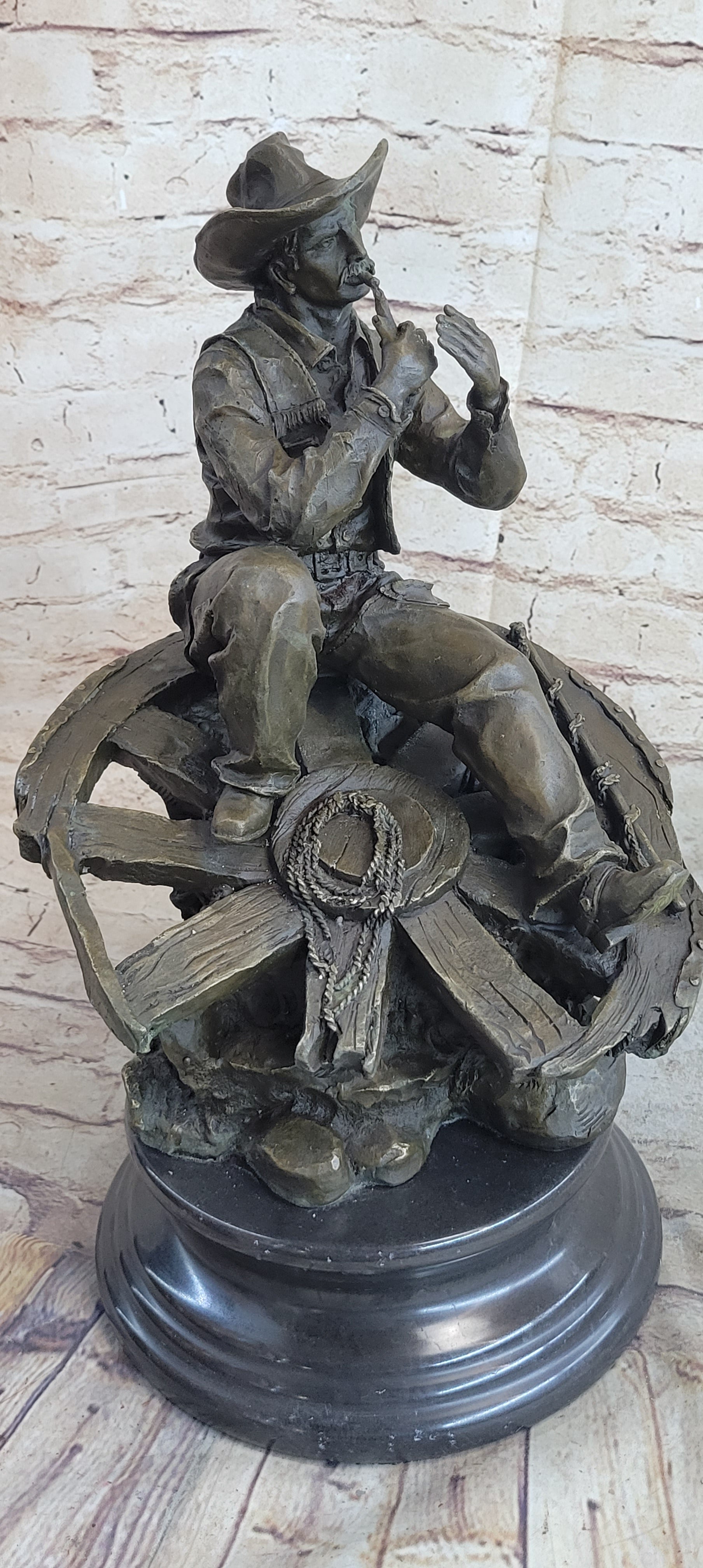 Extra Large Lonely Cowboy Western Art Bronze Sculpture