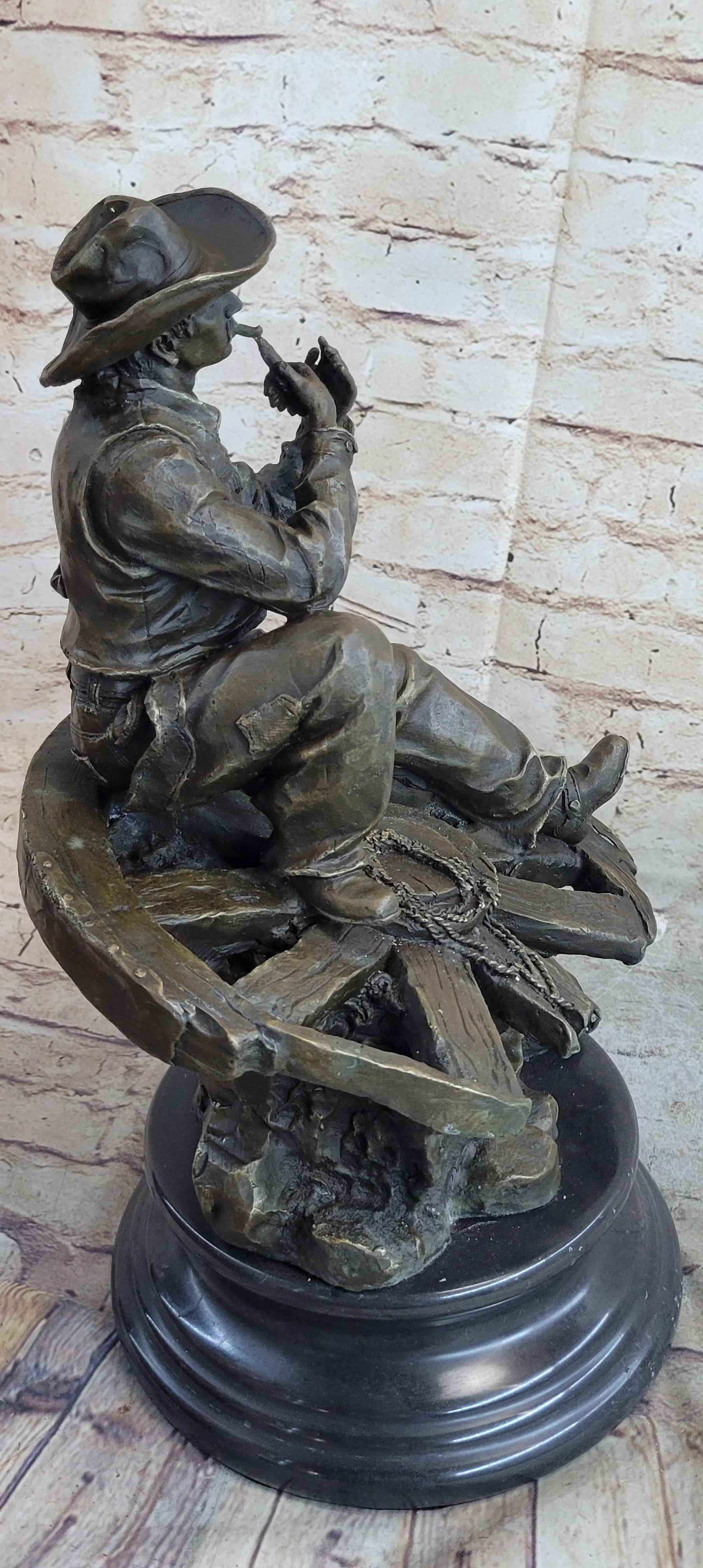 Extra Large Lonely Cowboy Western Art Bronze Sculpture